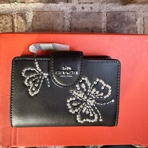 Coach Medium Corner Zip Wallet Butterfly NWT